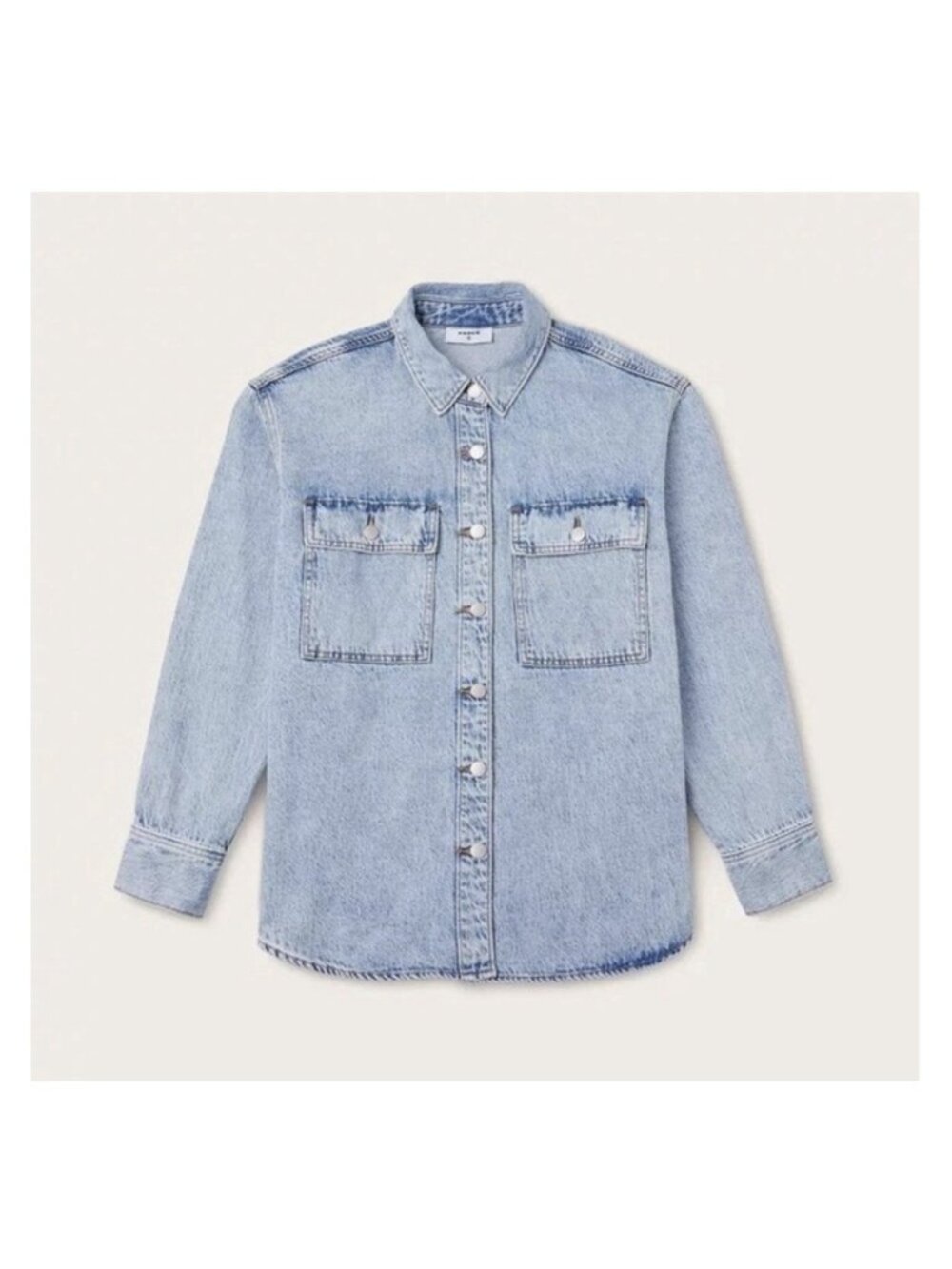 Parke Target Denim Shacket Shirt Jacket Light Wash Oversized Button Front Sz XL - Picture 7 of 16